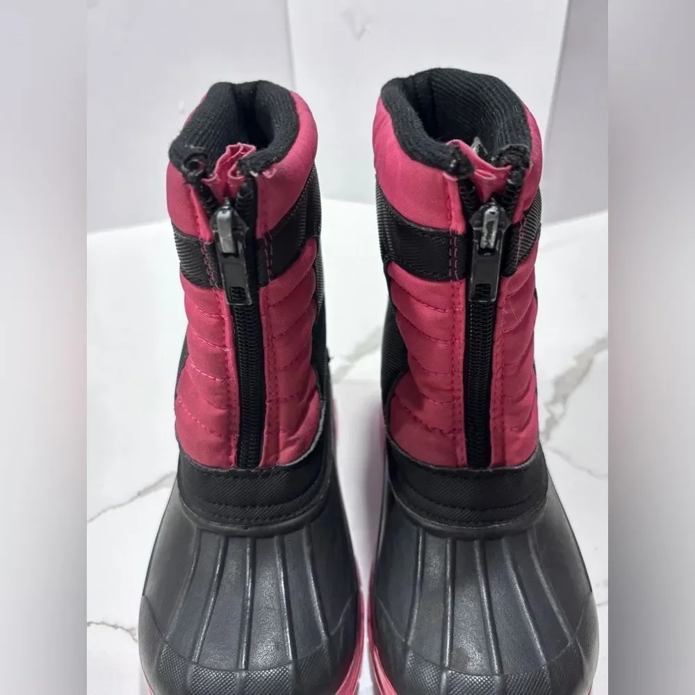 Arctic Shield | Girls Pink Black Padded Winter Snow Boots Size 12 Toddler